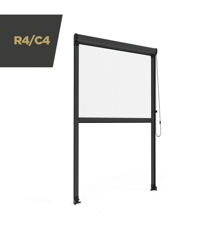 R4/C4 Mosquitera vertical enrollable de cadena para ventana o