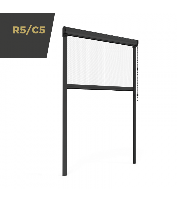 R5/C5 Zanzariera a catenella verticale avvolgibile per finestra o porta- finestra con guide telescopiche