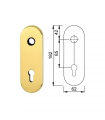 Long plate for armored door with European cylinder for Cisa Mottura Dierre Securemme